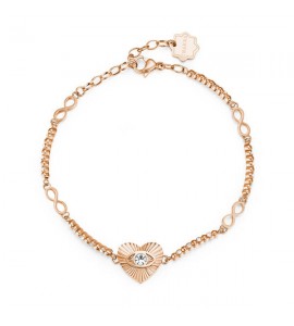 Bracciale Donna Gioielli Brosway Chakra in acciaio 316L pvd oro rosa Cuore bhkb024