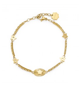 Bracciale Donna Gioielli Brosway Chakra in acciaio 316L pvd oro Stelle bhkb026