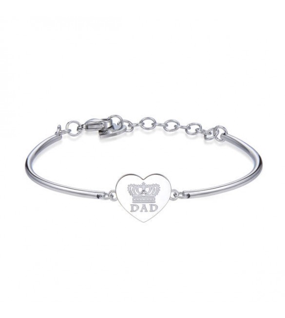 Bracciale Donna Gioielli Brosway Chakra in acciaio con inciso Dad e cristallo bhk277