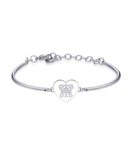 Bracciale Donna Gioielli Brosway Chakra in acciaio con inciso Dad e cristallo bhk277
