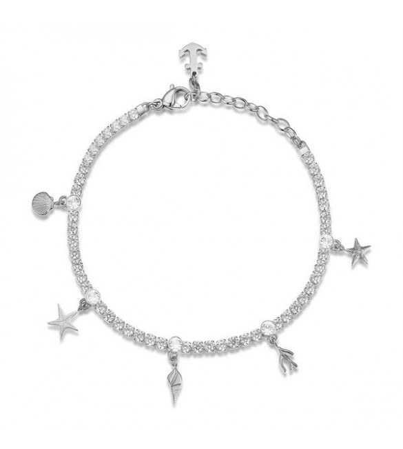 Bracciale Donna Gioielli Brosway Desideri in acciaio 316L con zirconi e charms Libertà bei037