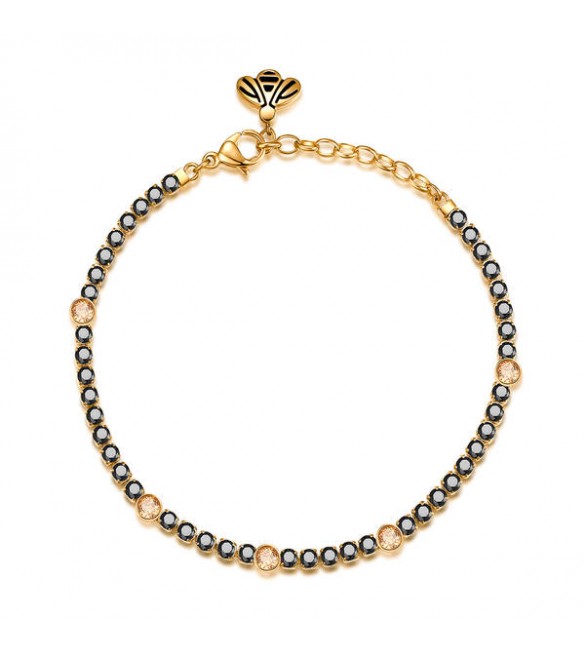 Bracciale Donna Gioielli Brosway Desideri in acciaio 316L pvd oro con zirconi Vitalità bei012