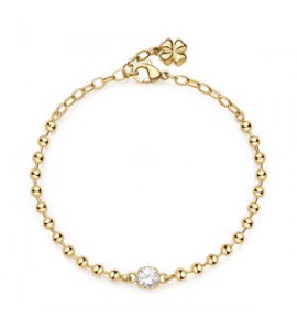 Bracciale Donna Gioielli Brosway Desideri in acciaio pvd oro con zirconi bianchi Fortuna bei085