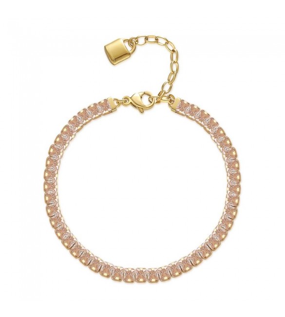 Bracciale Donna Gioielli Brosway Desideri in acciaio pvd oro con zirconi champagne Amicizia bei059