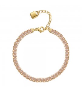 Bracciale Donna Gioielli Brosway Desideri in acciaio pvd oro con zirconi champagne Amicizia bei059