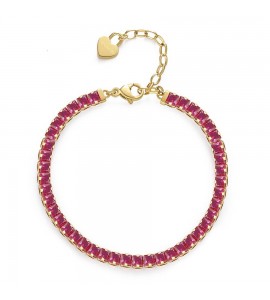 Bracciale Donna Gioielli Brosway Desideri in acciaio pvd oro con zirconi ruby Fedeltà bei065