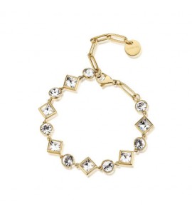 Bracciale Donna Gioielli Brosway Emphasis in acciaio pvd oro e cristalli crystal beh16