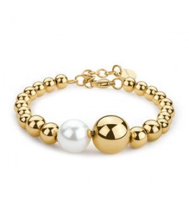 Bracciale Donna Gioielli Brosway Perfect in acciaio pvd oro con perla di conchiglia bpc12