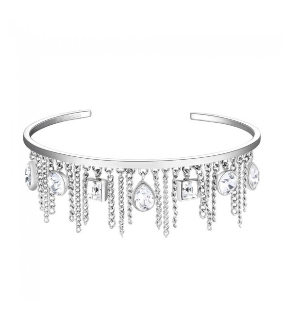 Bracciale Donna Gioielli Brosway Rain rigido in acciaio con cristalli crystal bnr15