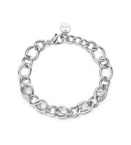 Bracciale Donna Gioielli Brosway Ribbon in acciaio catena e cristalli bbn39