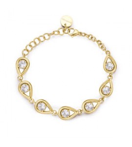 Bracciale Donna Gioielli Brosway Ribbon in acciaio dorato e cristalli bbn38