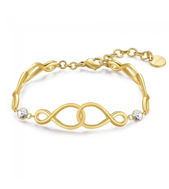 Bracciale Donna Gioielli Brosway Ribbon in acciaio pvd oro e cristalli bbn26