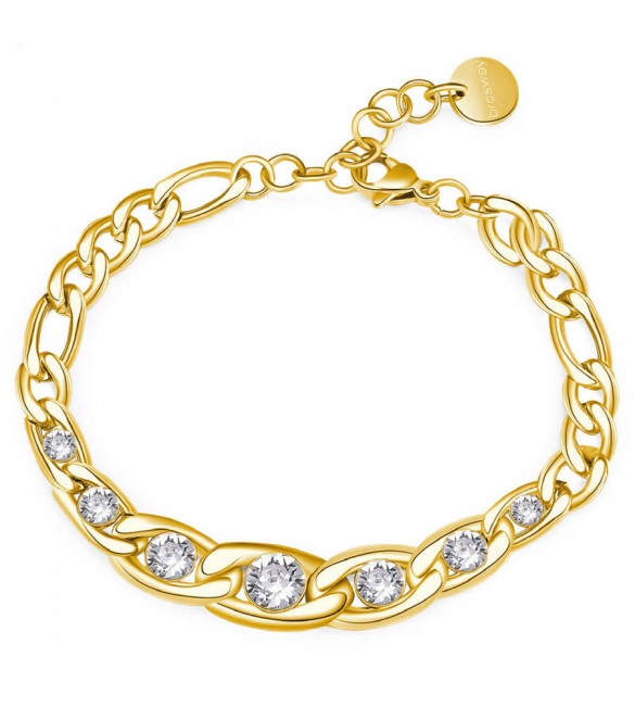 Bracciale Donna Gioielli Brosway Symphonia in acciaio pvd oro con cristalli crystal bym104