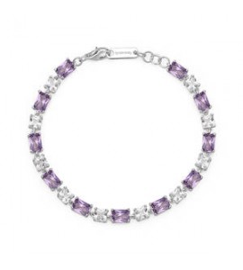 Bracciale Donna Gioielli Fancy by Brosway in argento zircone baguette cushion ametista fmp26