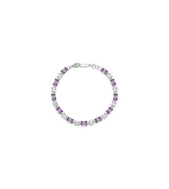 Bracciale Donna Gioielli Fancy by Brosway in argento zircone baguette cushion ametista fmp26