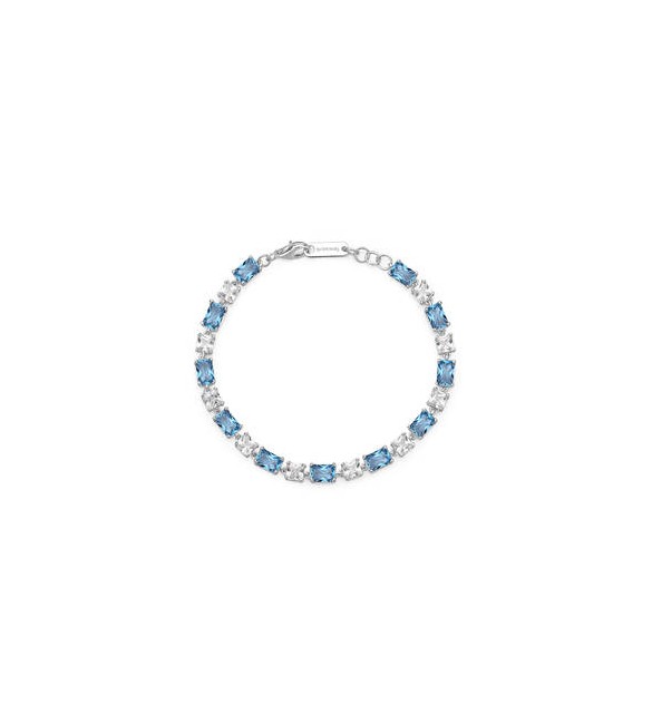 Bracciale Donna Gioielli Fancy by Brosway in argento zircone baguette cushion blu ffb16