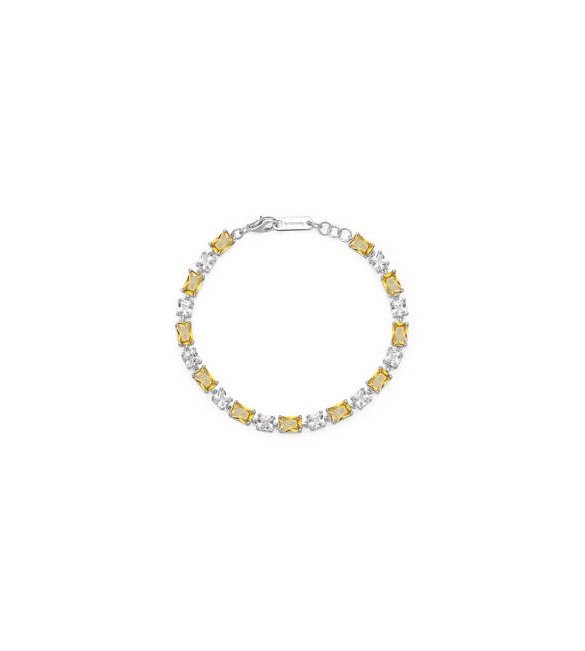 Bracciale Donna Gioielli Fancy by Brosway in argento zircone baguette cushion giallo fey15