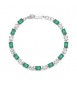 Bracciale Donna Gioielli Fancy by Brosway in argento zircone baguette cushion verde flg16