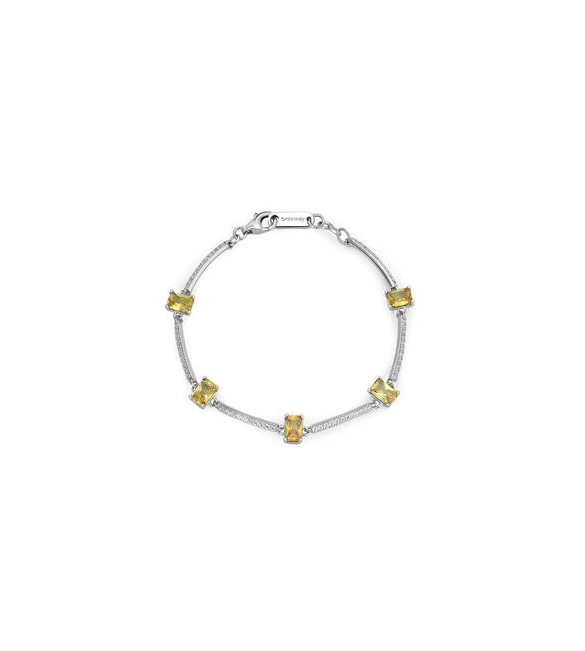 Bracciale Donna Gioielli Fancy by Brosway in argento zircone baguette giallo fey05