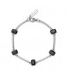 Bracciale Donna Gioielli Fancy by Brosway in argento zircone baguette nero fmb05