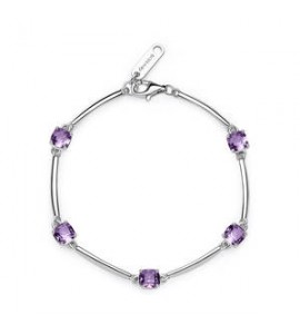Bracciale Donna Gioielli Fancy by Brosway in argento zircone cushion ametista fmp05