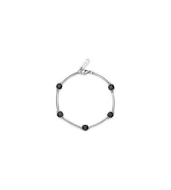 Bracciale Donna Gioielli Fancy by Brosway in argento zircone cushion nero fmb04