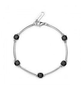 Bracciale Donna Gioielli Fancy by Brosway in argento zircone cushion nero fmb04