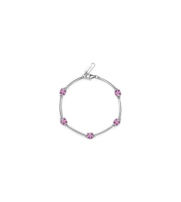 Bracciale Donna Gioielli Fancy by Brosway in argento zircone cushion rosa fvp05