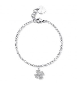 Bracciale Donna Gioielli S\'agapò Happy Mix in acciaio con Quadrifoglio shar29