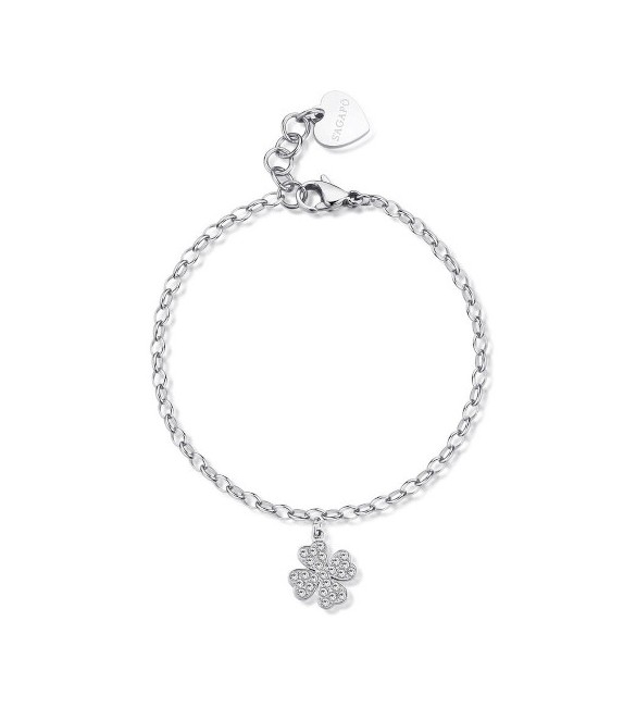 Bracciale Donna Gioielli S\'agapò Happy Mix in acciaio con Quadrifoglio shar29