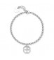 Bracciale Donna Gioielli S\'agapò Lucky Light in acciaio con Quadrifoglio e Cristallo skt45