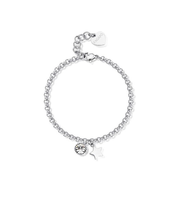 Bracciale Donna Gioielli S\'agapò Lucky Light in acciaio con Stella e Cristallo skt27