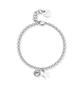 Bracciale Donna Gioielli S\'agapò Lucky Light in acciaio con Stella e Cristallo skt27