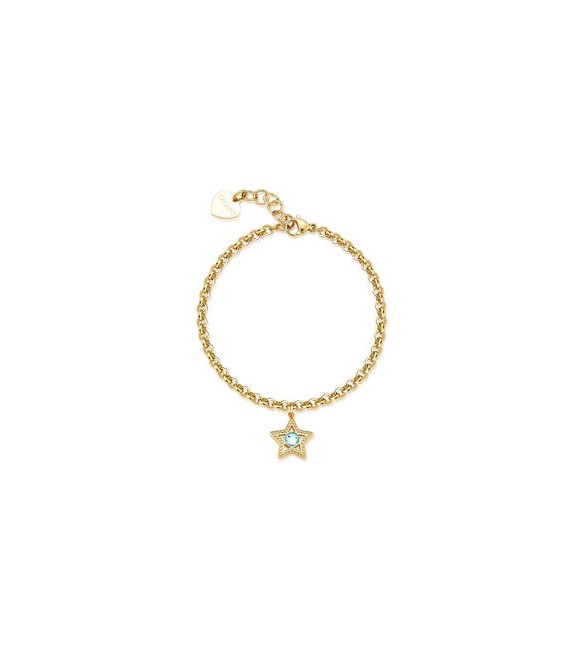 Bracciale Donna Gioielli S\'agapò Lucky Light in acciaio dorato con Stella e Cristallo skt44
