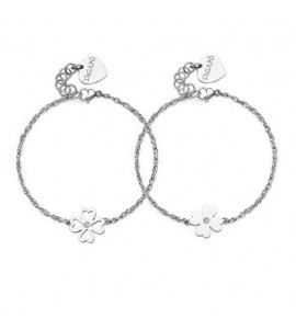 Bracciale Donna Gioielli S\'agapò Me You in acciaio con Quadrifoglio sey25