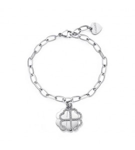 Bracciale Donna Gioielli S\'agapò Message in acciaio con Quadrifogli ssg23