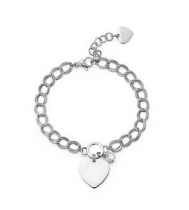 Bracciale Donna Gioielli S\'agapò My Love in acciaio Cuore e cristallo bianco syl21