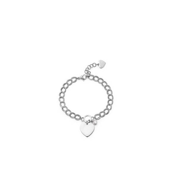 Bracciale Donna Gioielli S\'agapò My Love in acciaio Cuore e cristallo bianco syl21