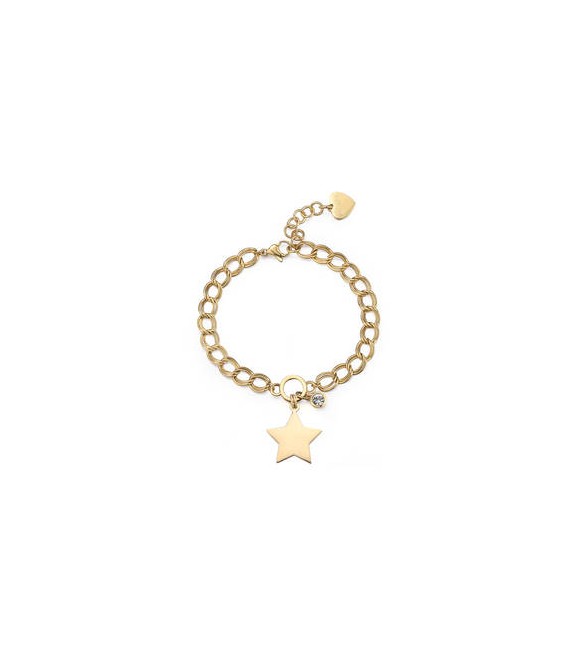 Bracciale Donna Gioielli S\'agapò My Love in acciaio dorato Stella e cristallo bianco syl24