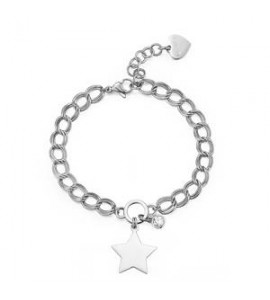 Bracciale Donna Gioielli S\'agapò My Love in acciaio Stella e cristallo bianco syl23