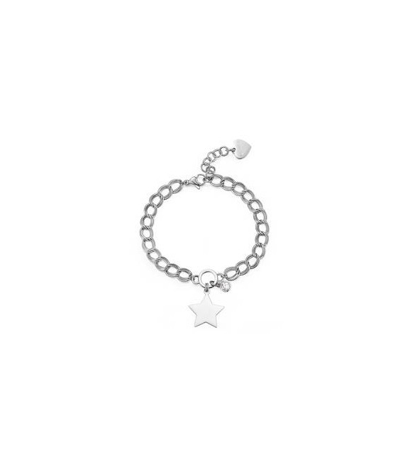 Bracciale Donna Gioielli S\'agapò My Love in acciaio Stella e cristallo bianco syl23