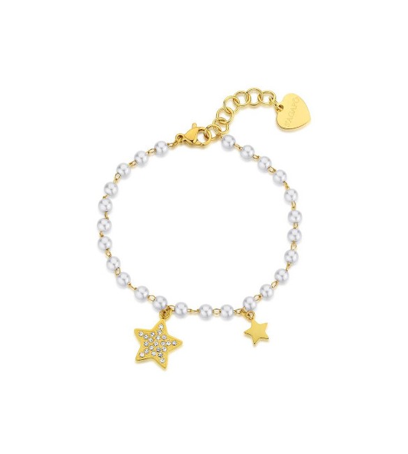 Bracciale Donna Gioielli S\'agapò Wisdom in acciaio pvd oro con Perle swi14
