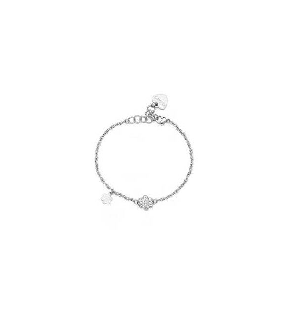 Bracciale Donna Gioielli Sagapò Aurora in acciaio con Fiore e cristalli sar44