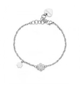 Bracciale Donna Gioielli Sagapò Aurora in acciaio con Fiore e cristalli sar44