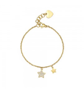 Bracciale Donna Gioielli Sagapò Aurora in acciaio pvd oro con Stella sar27