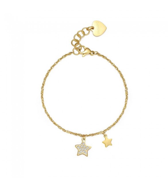 Bracciale Donna Gioielli Sagapò Aurora in acciaio pvd oro con Stella sar27