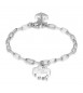 Bracciale Donna Gioielli Sagapò Be My Always in acciaio 316L con Quadrifoglio cristallo bianco e incisione Good Luck sbm57
