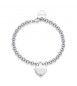 Bracciale Donna Gioielli Sagapò Be My Always in acciaio con Cuore cristallo e incisione Nel Dubbio Sorridi sbm79