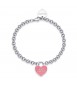 Bracciale Donna Gioielli Sagapò Be My Always in acciaio con Cuore smalto Rosso e incisione Best Friend sbm88