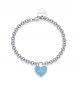 Bracciale Donna Gioielli Sagapò Be My Always in acciaio con Cuore smalto Tuchese e incisione Be Happy sbm86